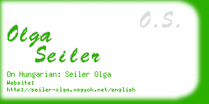 olga seiler business card